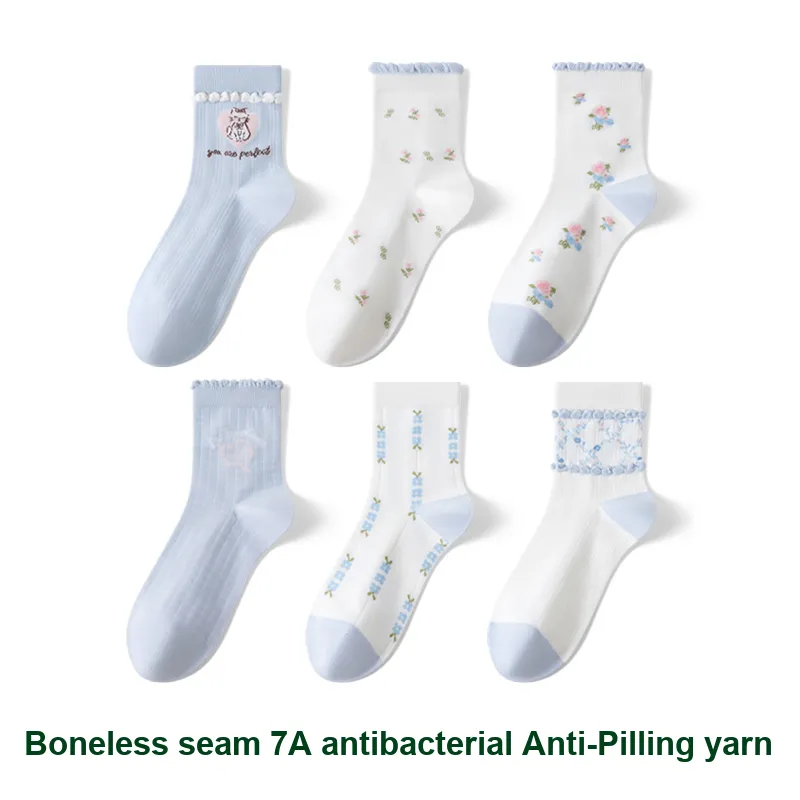 Caramella Mid-Calf Socks Women's 6 Pack-1