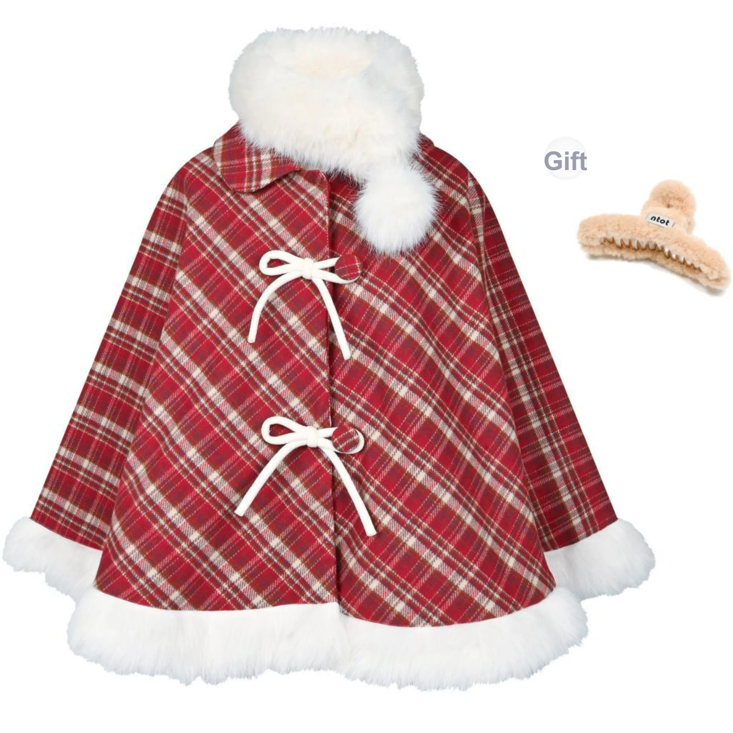 NTOT Velvet-feel Coat Women's Red