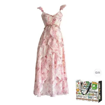 HAPG Sleeveless Dresses Women's Pink Shopping Bag