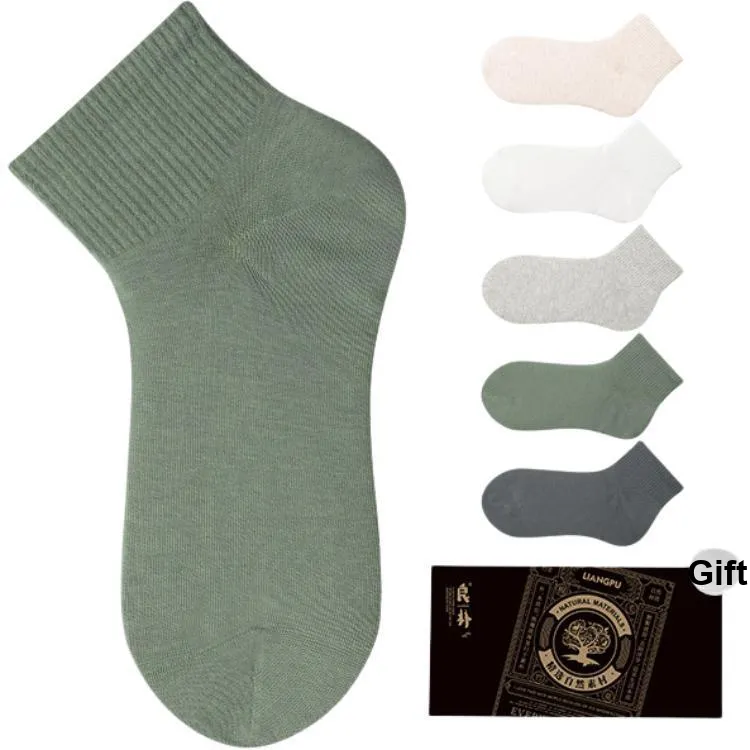 LIANGPU Ankle Socks Men's 5 Pack-0