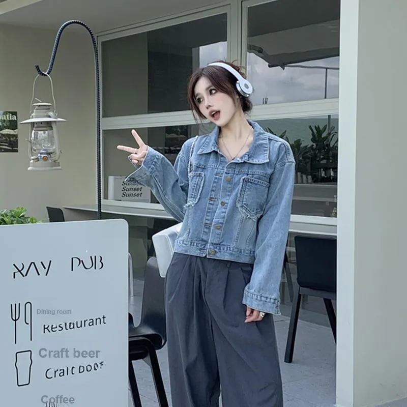 Flowers In Water Denim Jacket Women's Image Color-1