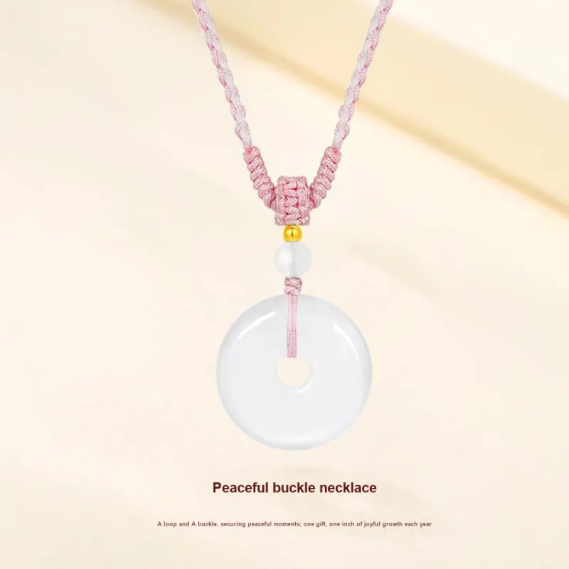 Love Jewelry Natural Chalcedony Jade Necklaces Unisex-4