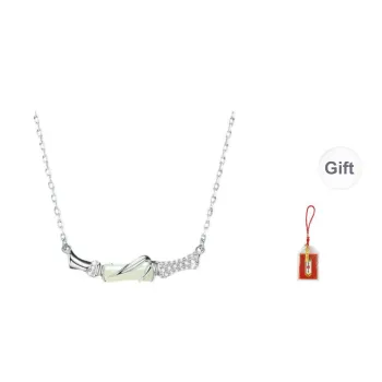 LUXLINE Hetian Jade Necklaces Pale Greenish White Jade Women's