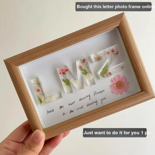 LISA DIY Эпоксидная заливка Сохнущий Цветочный Дизайн Буква Фоторамка DIY Игрушки