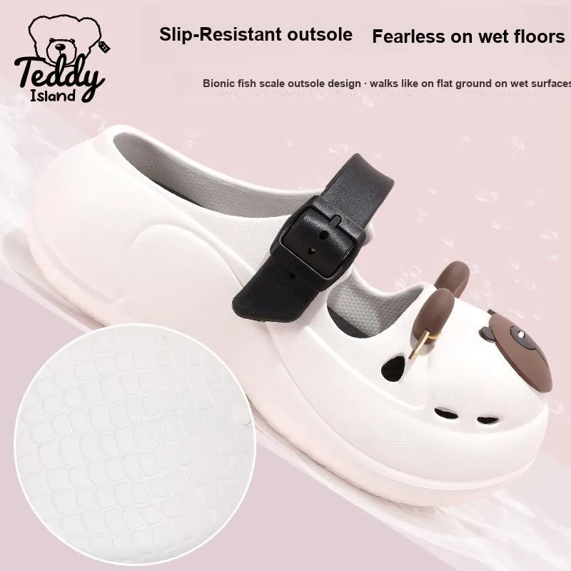 TEDDY ISLAND Beach Cute Clogs Slip Resistant Slippers For Women's-3