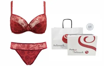 Selmark Underwear Set Women's Gift Box Set Burgundy
