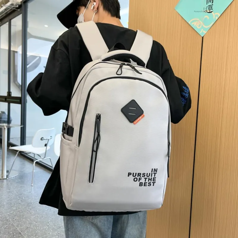 Duoluplo Doron Paul Nylon Backpack Men's White/Dark Gray/Black-1