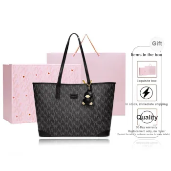 NUCELLE PVC Tote Bag, Shopping Bag, One Shoulder Bag, Portable Shoulder Bag Large Size Women's Stardust Black