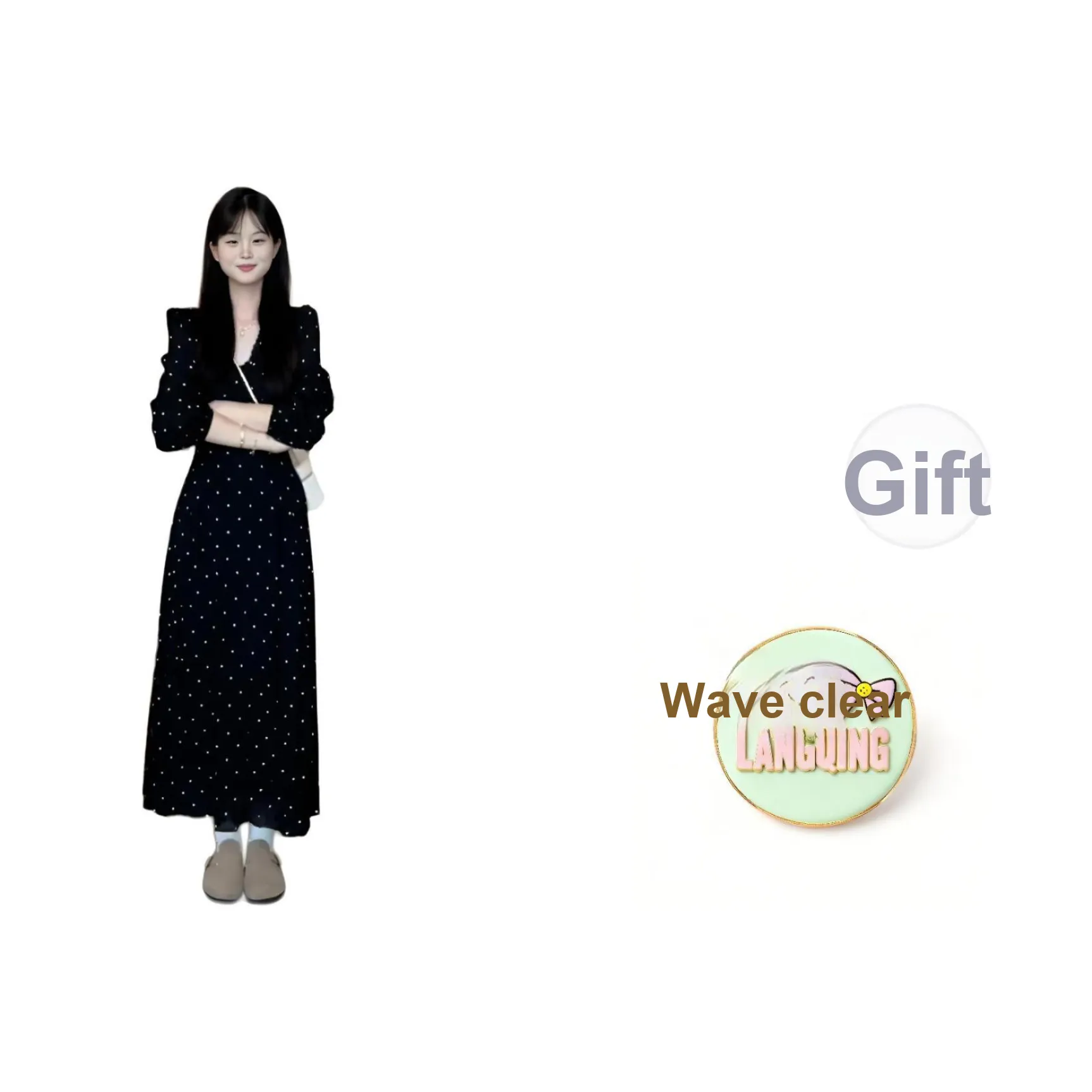 LANGQING Длинное платье с длинными рукавами женское