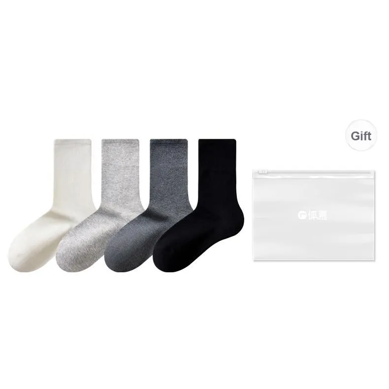 Temooues Mid-Calf Socks Women's Shopping Bag 4 Pack-11
