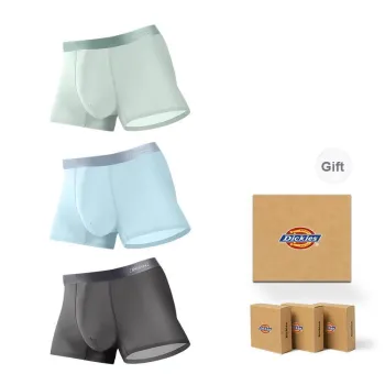 Dickies Underpants Men's Seamless Skin Friendly High Rebound Breathable Four Corner Pants, Box Combo Set