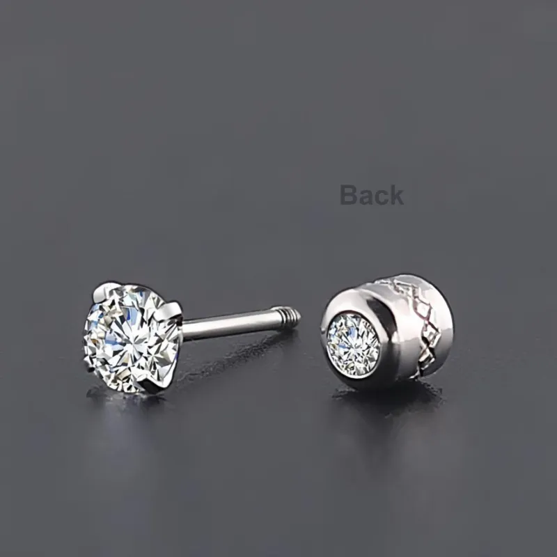 BKBU 925 Silver Needles Stud Earrings Unisex-2