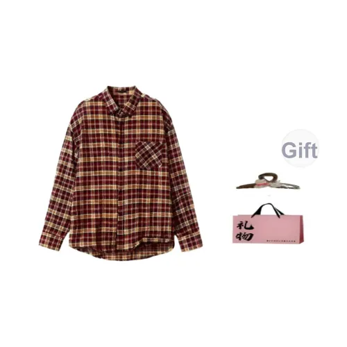 Princess Berdele Красный Флис с подкладкой Заколка-краб ➕ Эксклюзивная сумка для покупок Женские рубашки