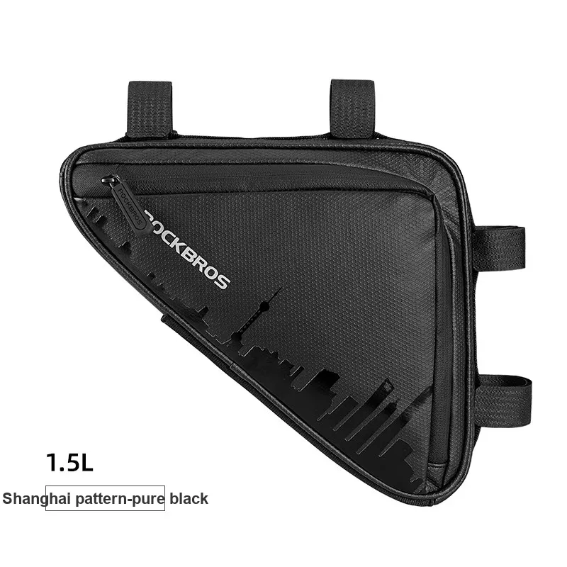ROCKBROS Triangle Water Bottle Bag Non Woven Fabric PU Unisex Black-4