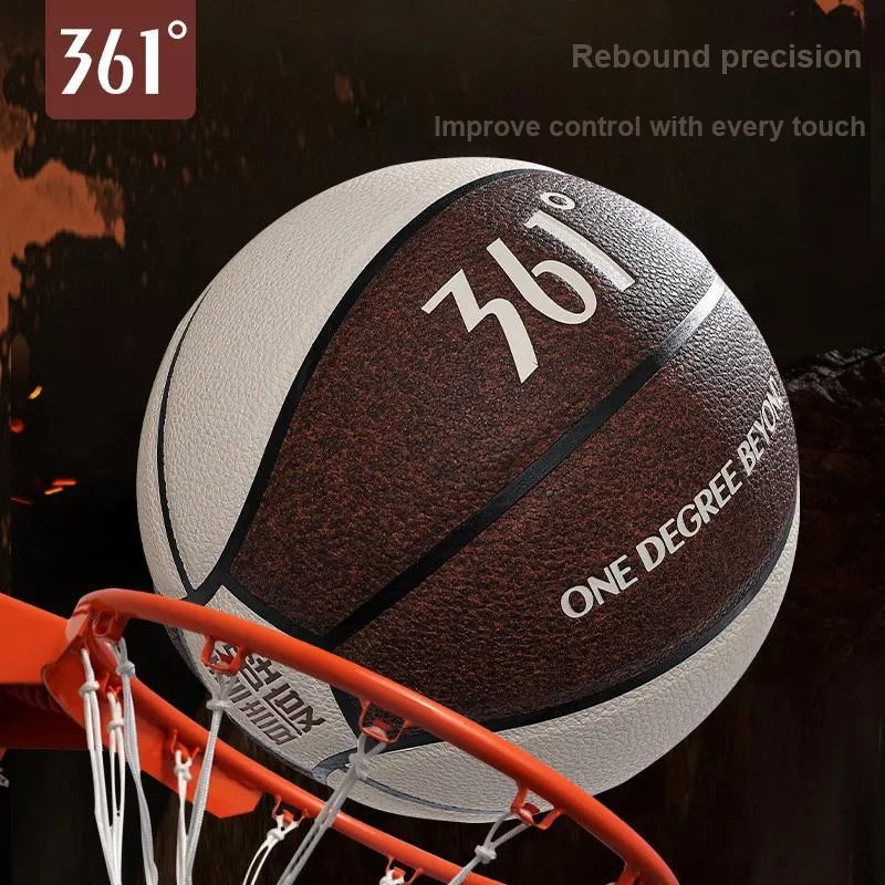 361° PU Basketball Brown White Earthy Size 7 Training Unisex-3