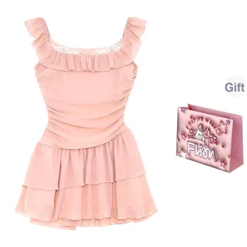 FLIM Sleeveless Dresses Women's Pink Bear Box