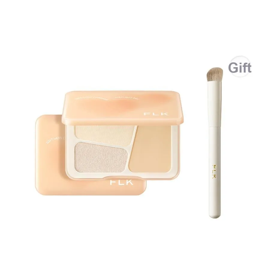 FEILINKA Мягкий Свет Трехцветный Шелковый атласный Хайлайтер Пластина Легко Смесь