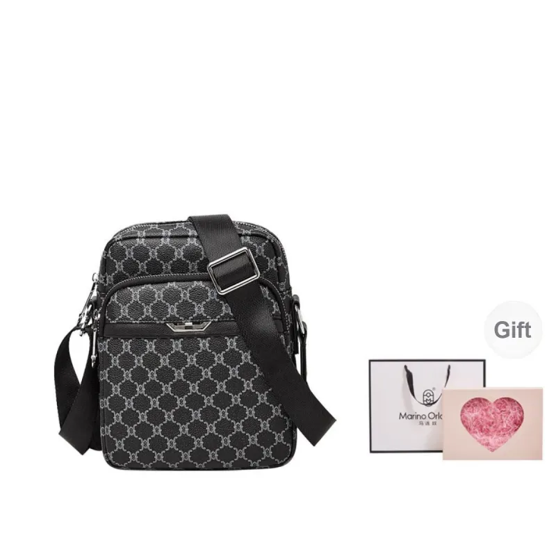 Marino Orlandi Synthetic Leather Classic And Versatile Shoulder Bag Crossbody Bag Regular Men's Black-6