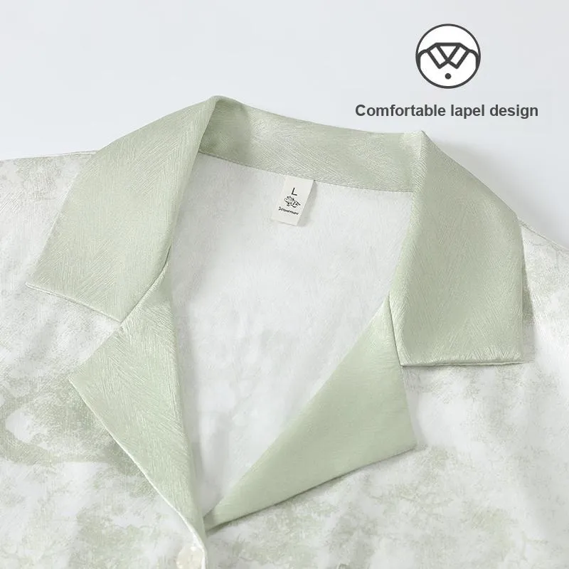 Maultiay Pajama Set Women's Cream Green-2