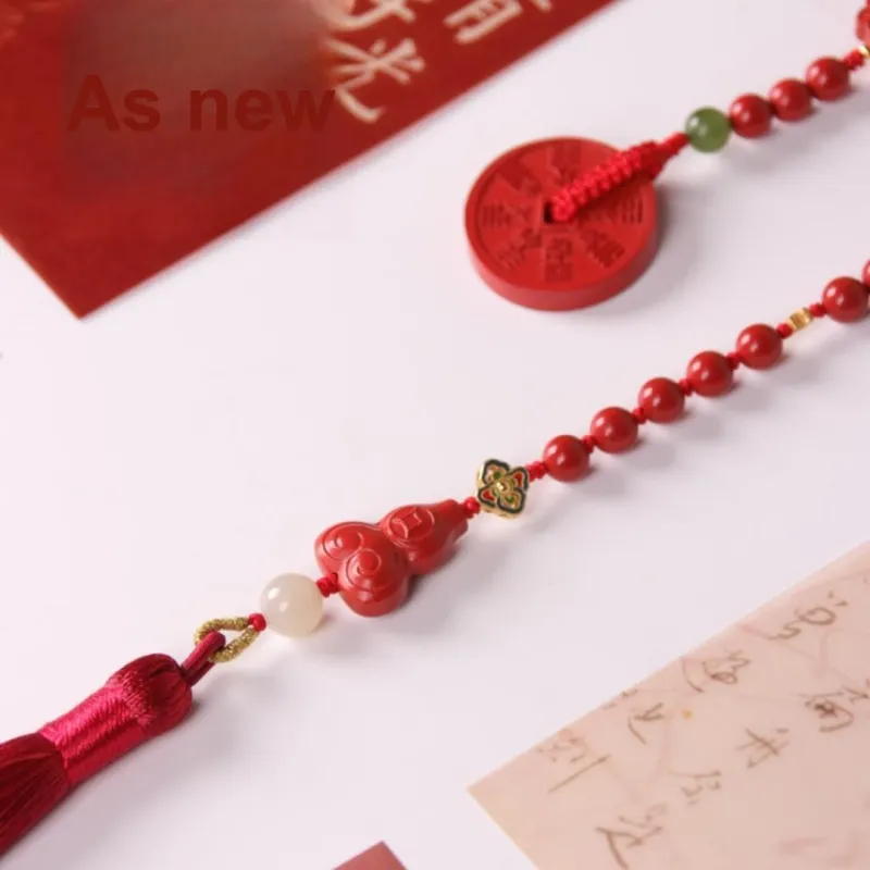 TIANTAISHAN Cinnabar Carved Jade Ornaments Unisex-6