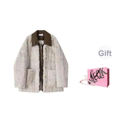 WLEQK Темный серебристо-серый Женские меховые изделия