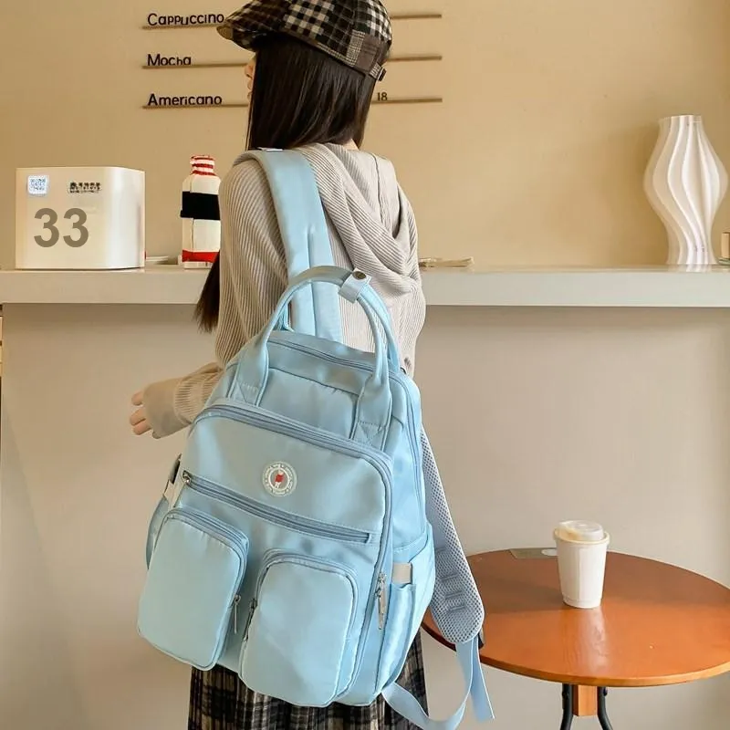 KAMLUI Oxford Backpacks Backpack Unisex White/Black/Purple/Yellow/Sky Blue/Lake Blue-23