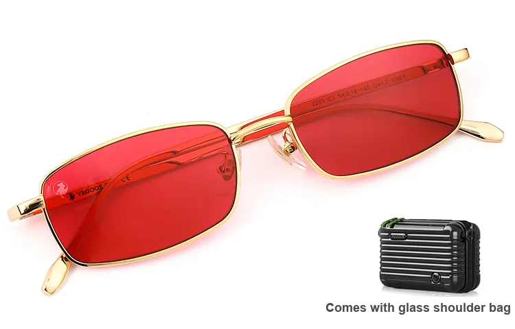VEGOOS Stainless Steel Rectangular Sunglasses Unisex-1