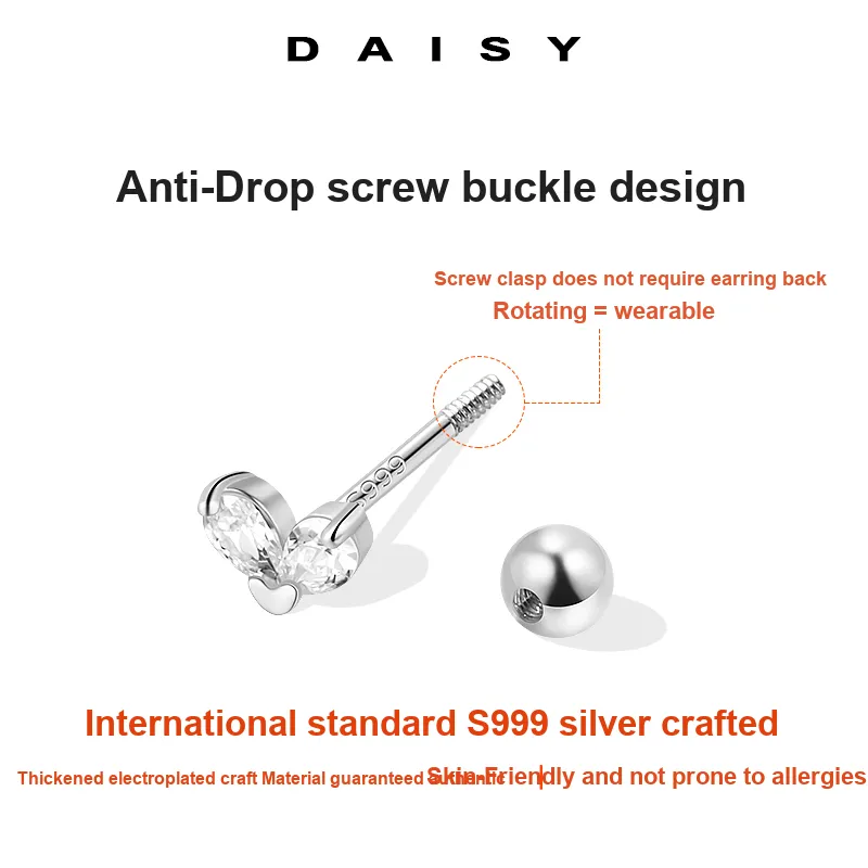 Daisy Dream Full Sterling Silver Stud Earrings Women's-2