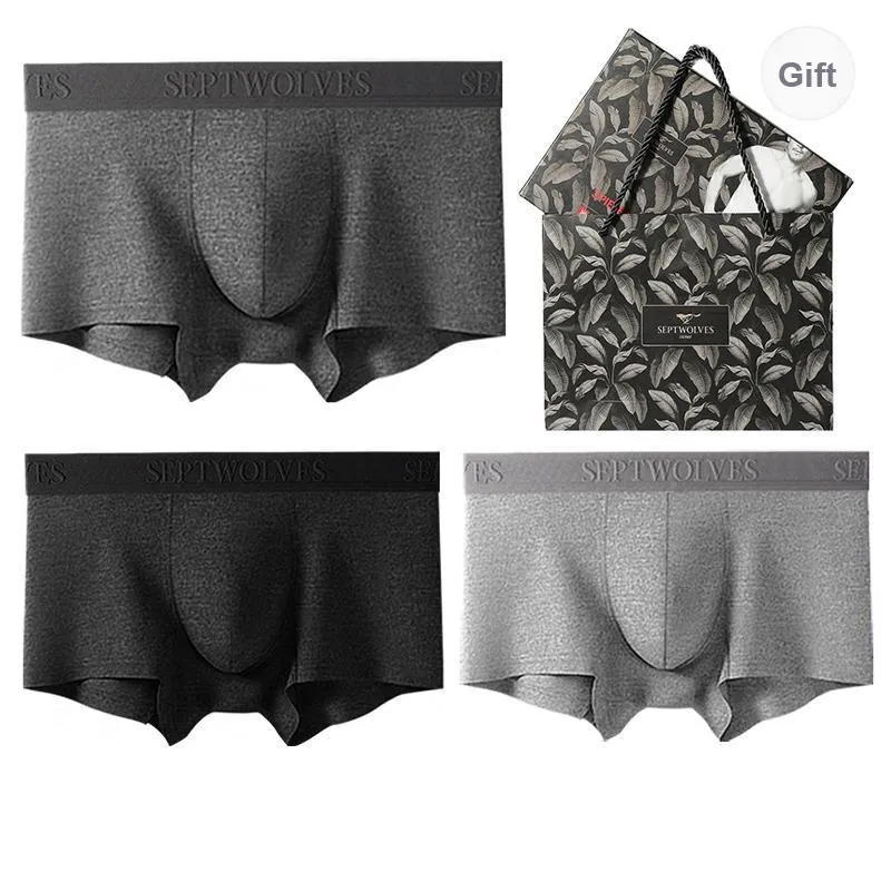SEPTWOLVES Underwear Gift Box Men's 3 Pack Gift Box Set+Shopping Bag-64