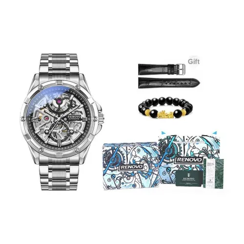 RENOVO CirKel Collection Автоматический Механический Механизм Часы Унисекс Черный Циферблат