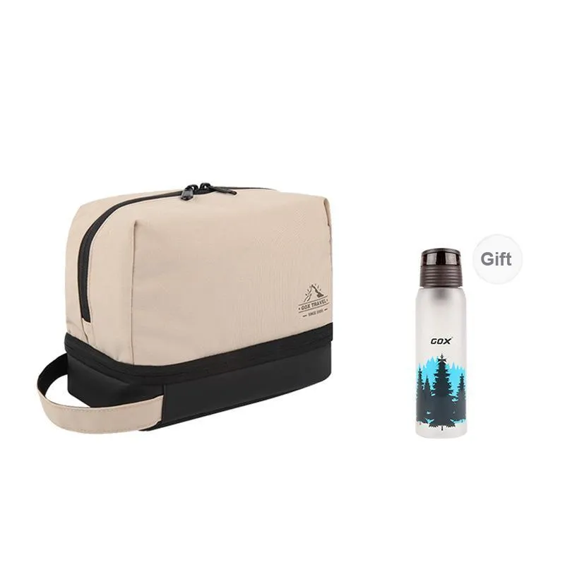 GOX Canvas Sports Single Layer Canvas Bag Toiletry Bag Unisex Ecru Khaki Gray Orange-42