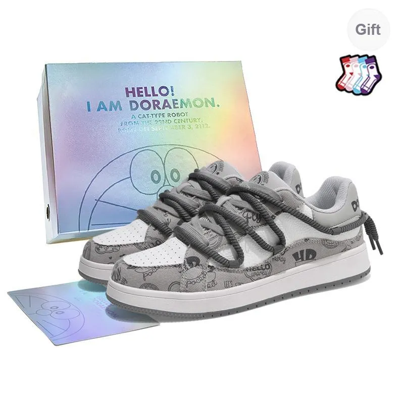 DoraemonA Box Limited Edition Puffy Shoes Low-Top Skateboard Shoes Unisex-146