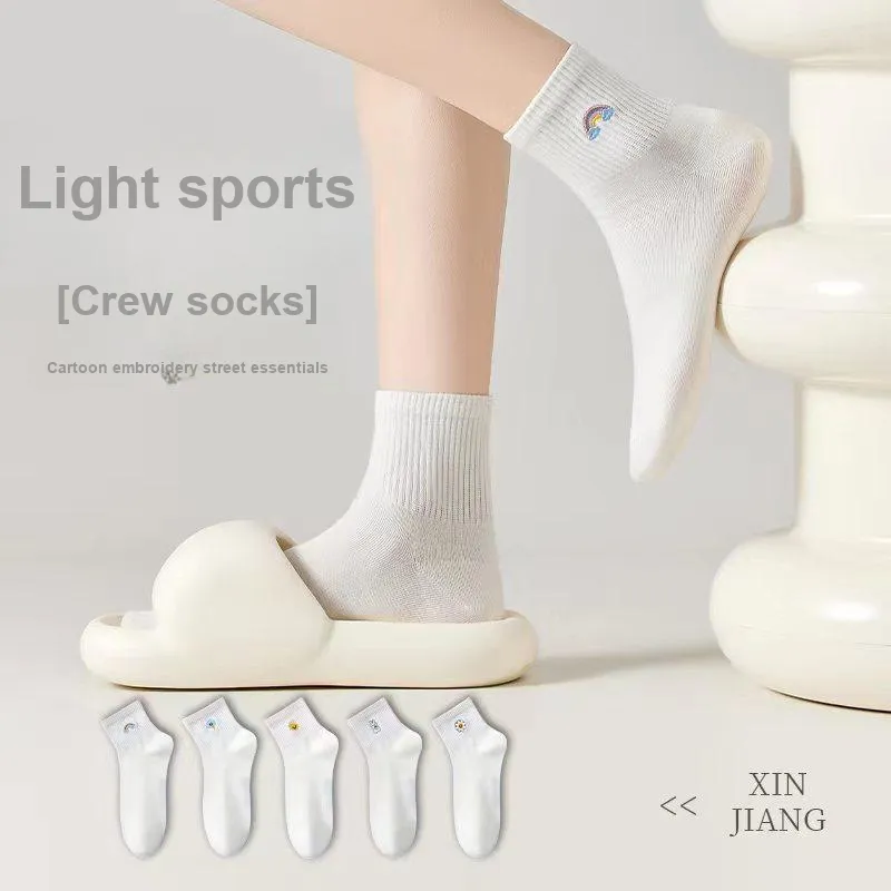MIIOW Mid Calf Socks Unisex 5 Pack-16