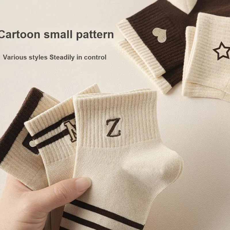 MIIOW Mid Calf Socks Women's 5 Pack-6