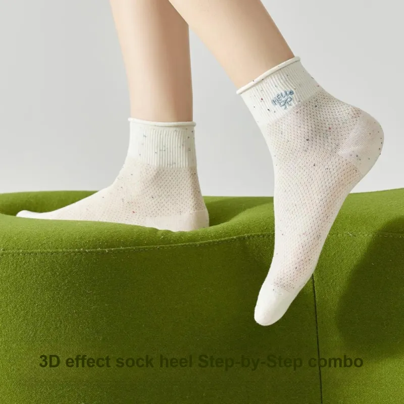 Temooues Mid Calf Socks Women's Combo Set-1