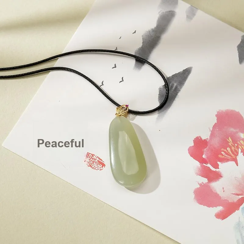 FANHAOGANG JADE Hetian Jade Necklaces Pale Greenish White Jade Women's-4