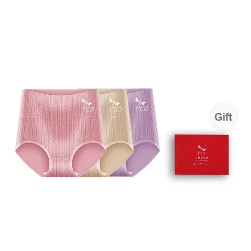 RED DRAGONFLY Cotton Panties Women's 3 Pack Gift Box Set