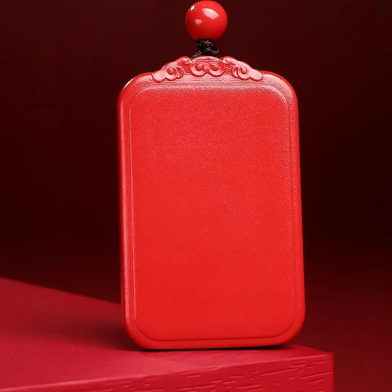 With The Heart Of The Jade Reconstructed Cinnabar Necklaces Unisex-11