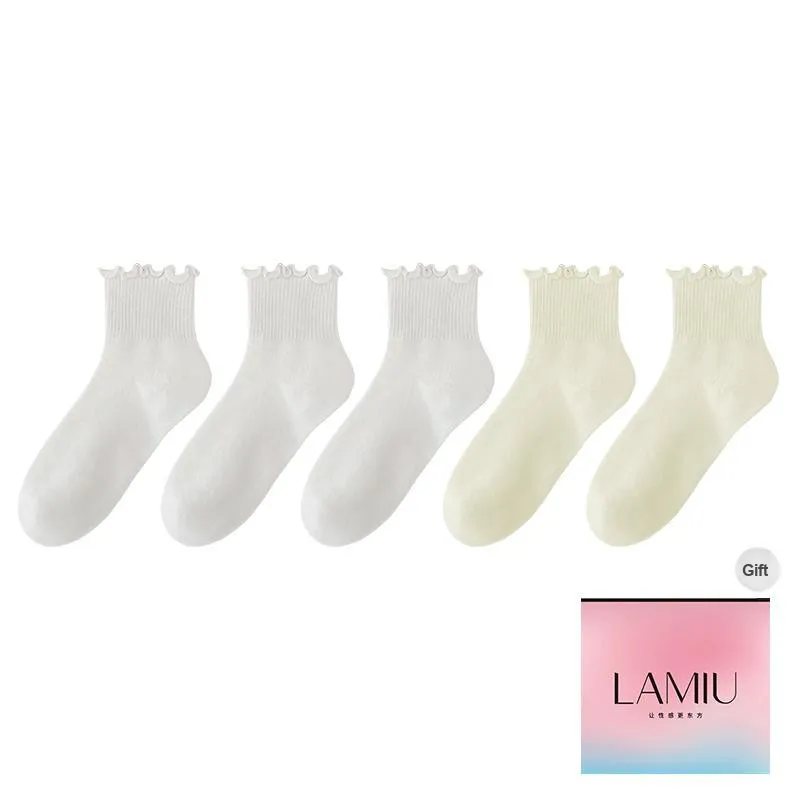 Lan Miao Mid Calf Socks Women's Shopping Bag 5 Pack-15
