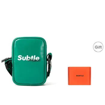 Subtle PVC Shoulder Bag Crossbody Bag Small Size Unisex Peacock Green/Obsidian Black