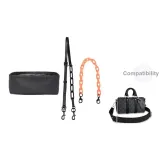 [Set of 3]Black Shoulder Strap+Orange 35cm Decorative Chain+Nylon Liner
