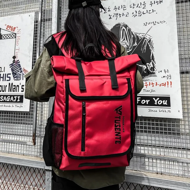 Deli Bear Oxford Gym Bag Backpack Regular Unisex Black/Red/Light Gray/Dark Gray-5