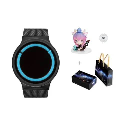 ZIIIRO Кварцевый механизм Унисекс Часы Черный циферблат Нержавеющая сталь Корпус Металлический ремешок