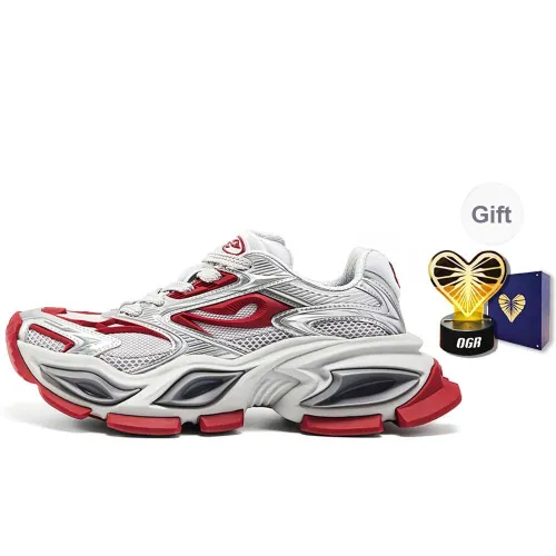 OGR Different Colored Gaze Low Top Chunky Sneakers Unisex Crimson