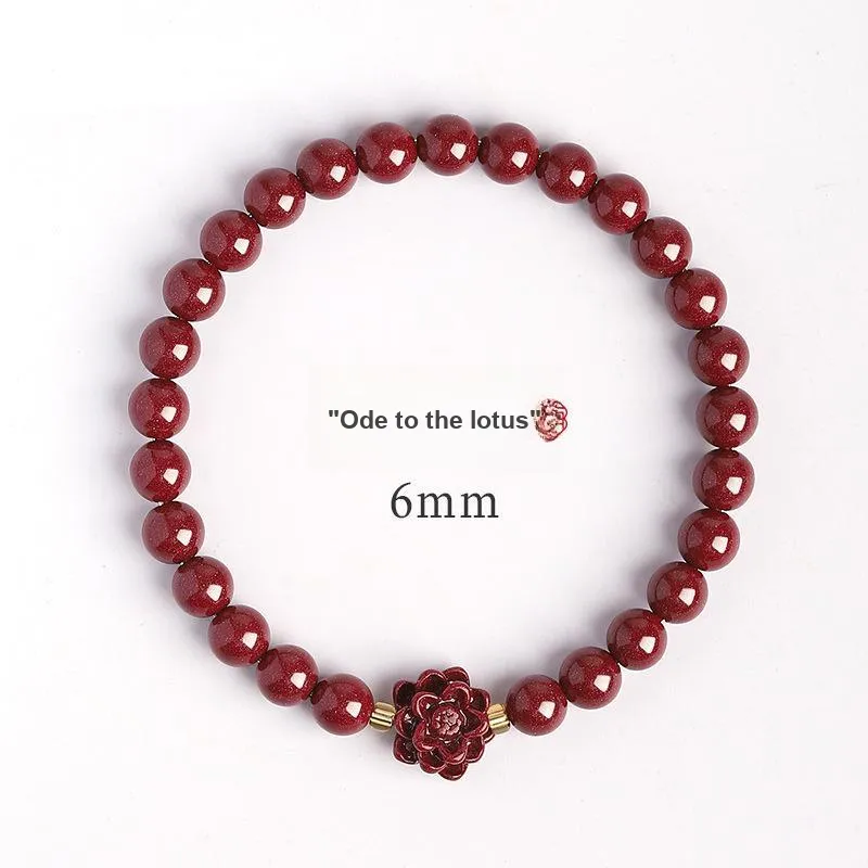 WUMZK Reconstructed Cinnabar Bracelets Unisex-5
