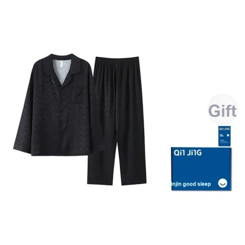 Qin Jing Пижамный комплект Женские Скрытая текстура Черный