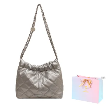 SUPERCUTE PU Tote Bag Shopping Bag Crossbody Bag Shoulder Bag Women's Silver/White/Black/Pink