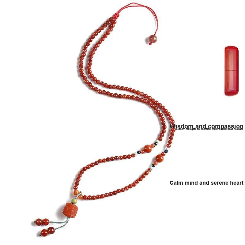 Phoenisess South Red Agate Necklaces Women's-1