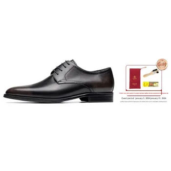 LAORENTOU Dress Shoes Men Low Top Black/Brown