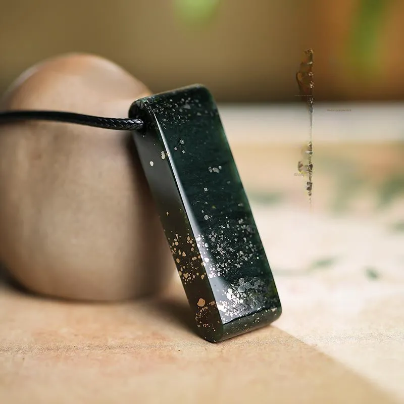 YINXIANGMOU Hetian Jade Necklaces Green Jade Unisex-5